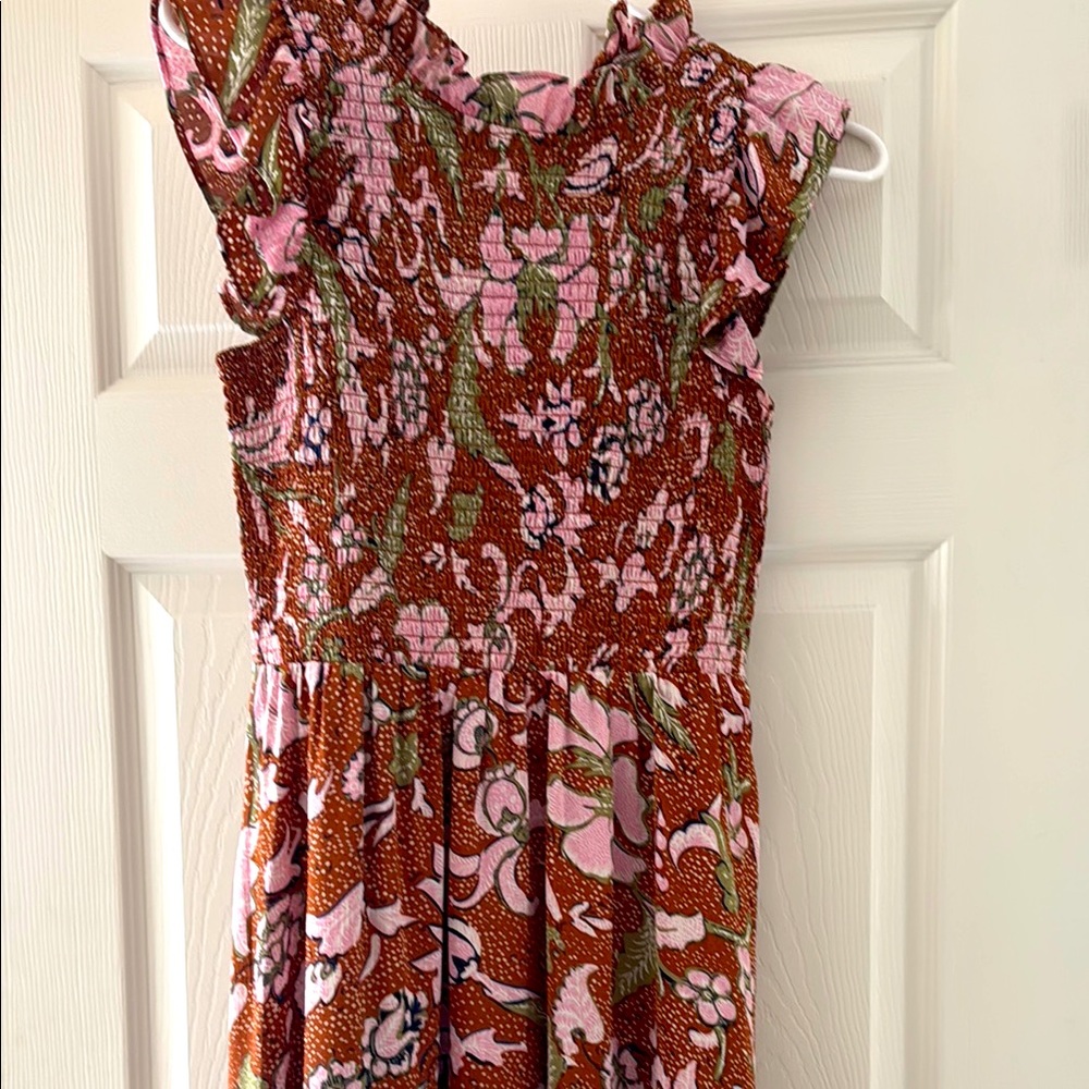 MELLODAY Pink and Brown Floral Dress